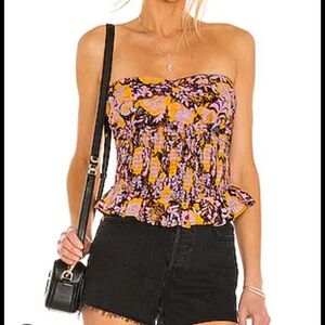 Free People Revolve One More Time tube Top Floral Size  Small